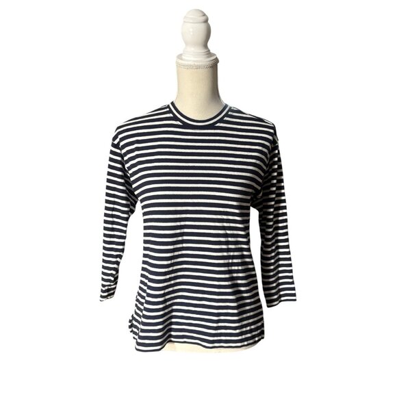 AYR The Port Tee size XS navy blue white striped Pima Cotton t-shirt Peru - Picture 2 of 8